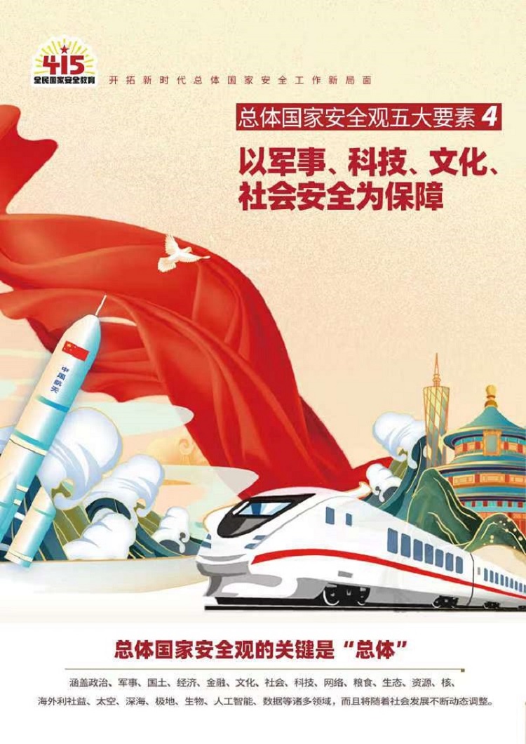 以军事、科技、文化、社会安全为保障
